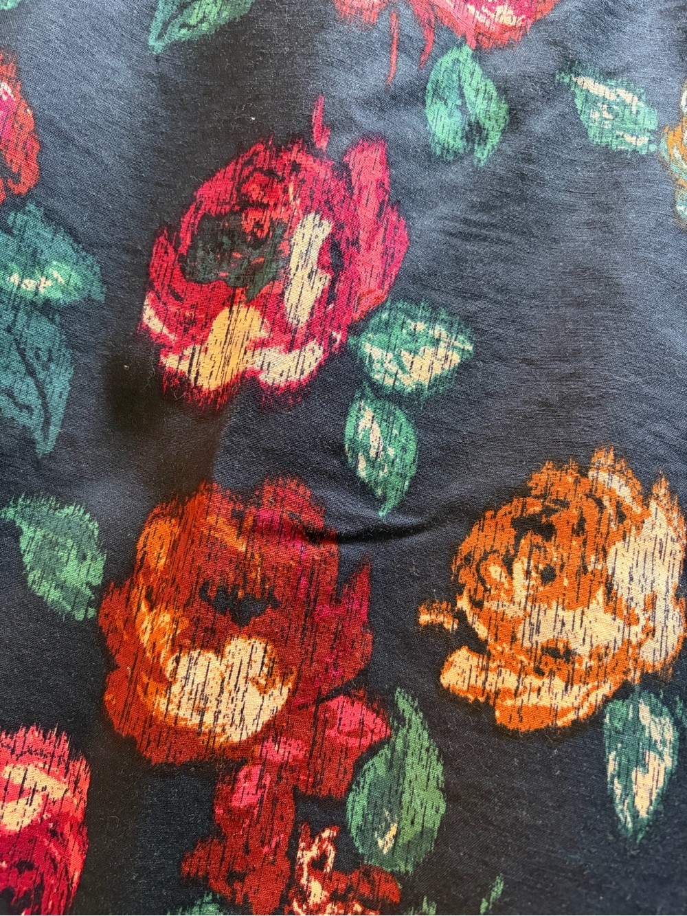 Merona Navy Floral Pencil Skirt with Multicolor Blooms - Picture 2 of 4